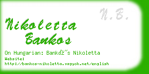 nikoletta bankos business card